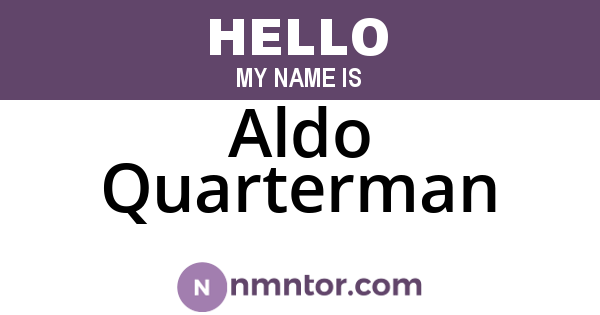 Aldo Quarterman