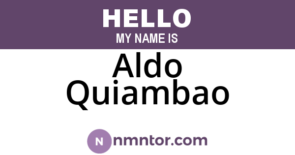 Aldo Quiambao