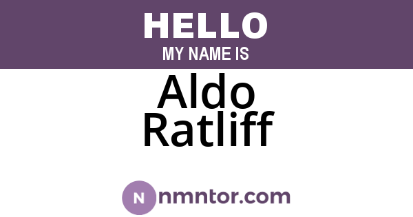 Aldo Ratliff