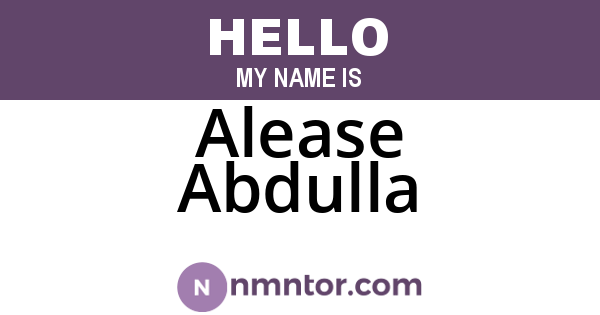 Alease Abdulla
