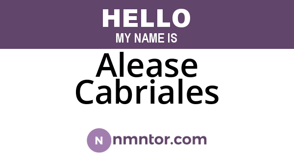 Alease Cabriales