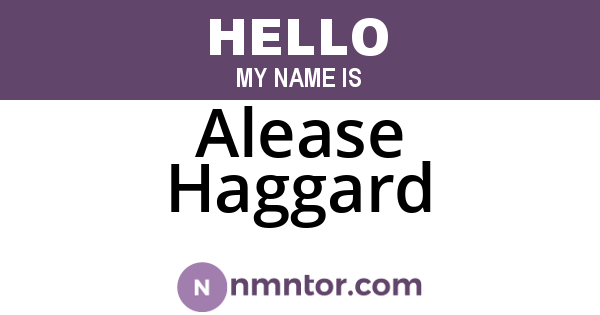 Alease Haggard