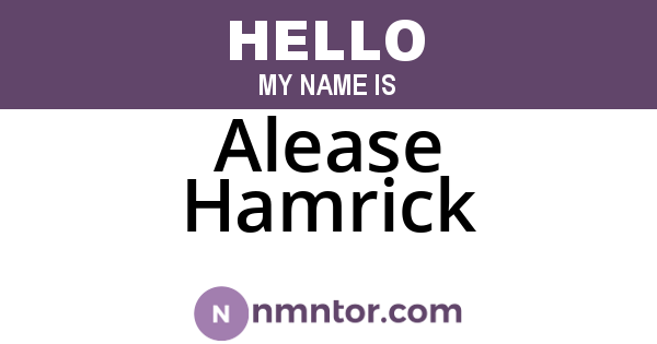 Alease Hamrick