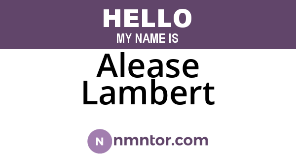 Alease Lambert