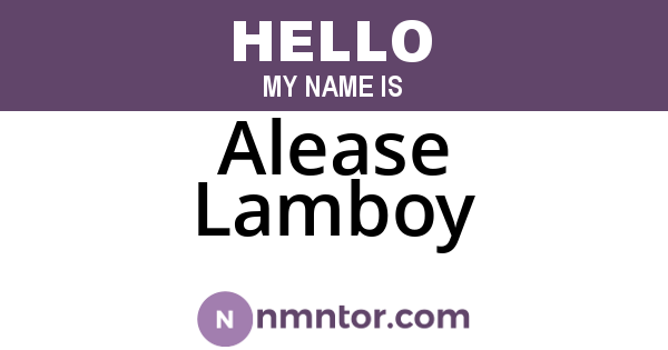 Alease Lamboy
