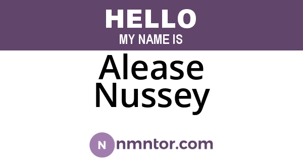 Alease Nussey