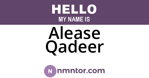 Alease Qadeer