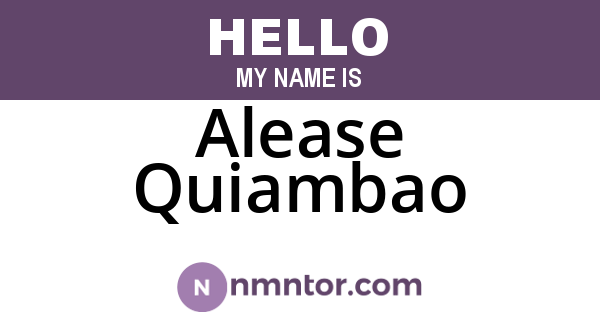 Alease Quiambao