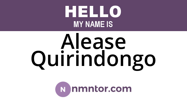 Alease Quirindongo