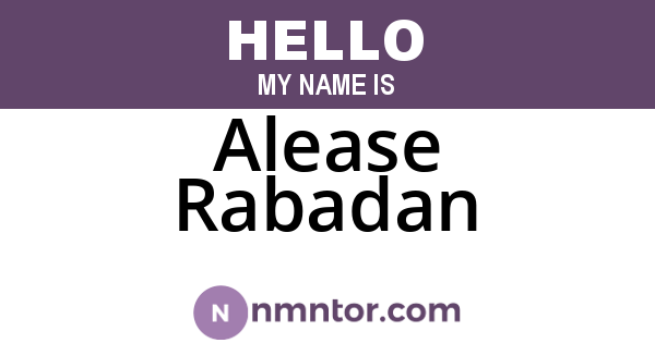 Alease Rabadan