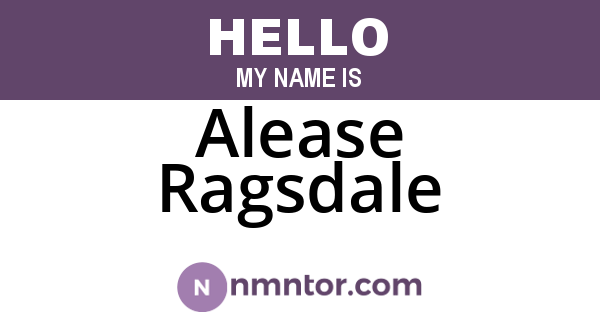 Alease Ragsdale