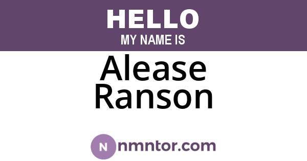 Alease Ranson