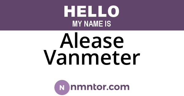 Alease Vanmeter