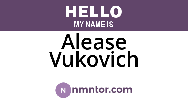 Alease Vukovich
