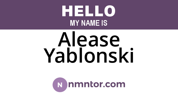 Alease Yablonski