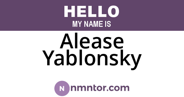 Alease Yablonsky