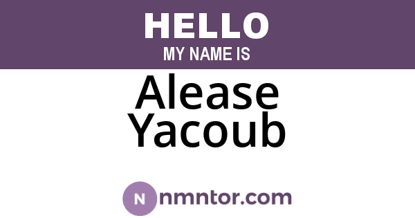 Alease Yacoub