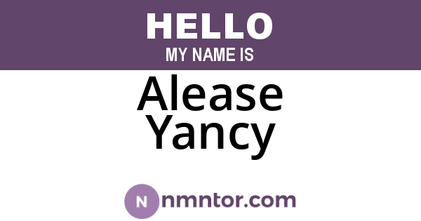 Alease Yancy