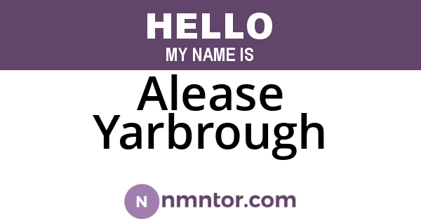 Alease Yarbrough