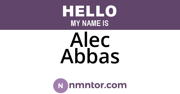 Alec Abbas