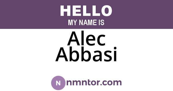 Alec Abbasi