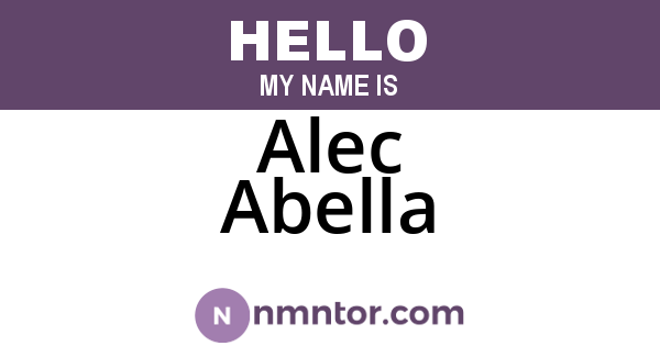 Alec Abella