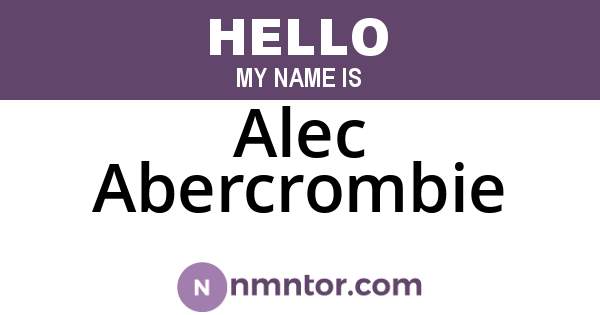 Alec Abercrombie