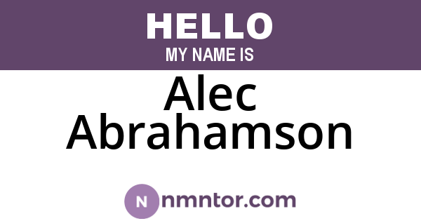 Alec Abrahamson