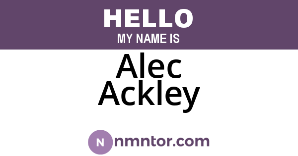 Alec Ackley