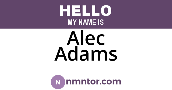 Alec Adams