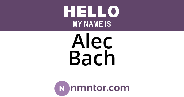 Alec Bach