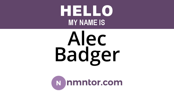 Alec Badger