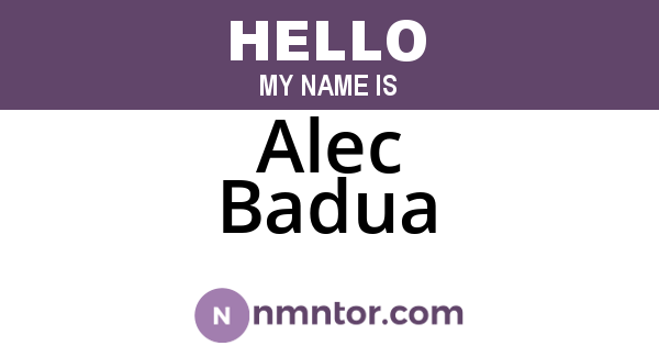 Alec Badua