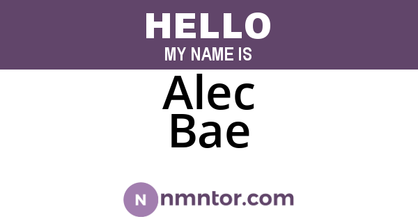 Alec Bae