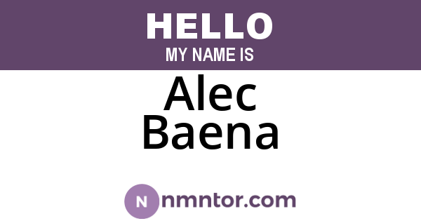 Alec Baena