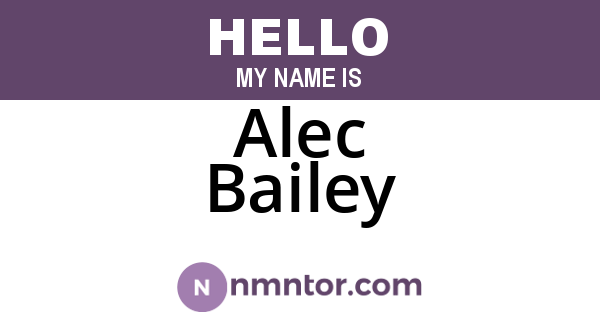 Alec Bailey