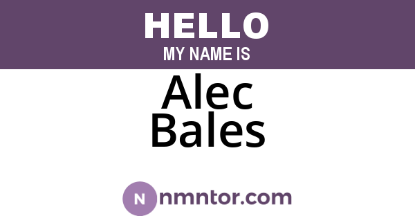 Alec Bales