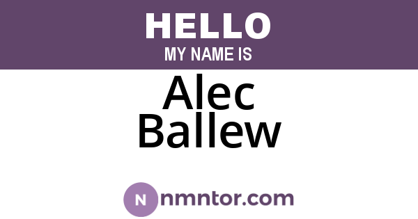 Alec Ballew