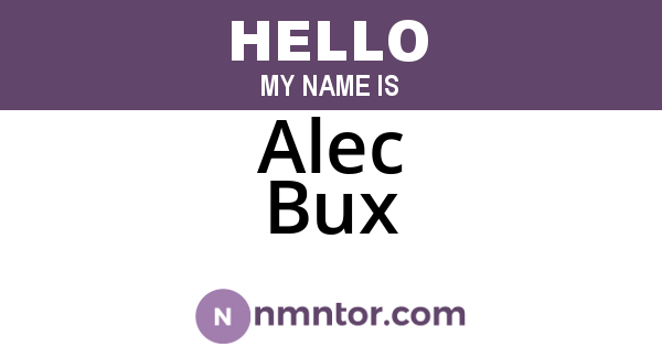 Alec Bux