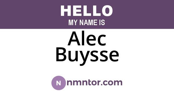 Alec Buysse