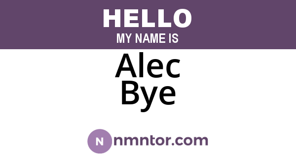 Alec Bye