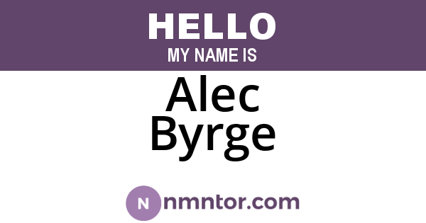 Alec Byrge