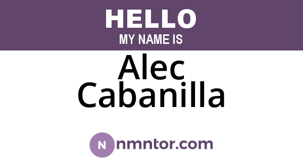 Alec Cabanilla