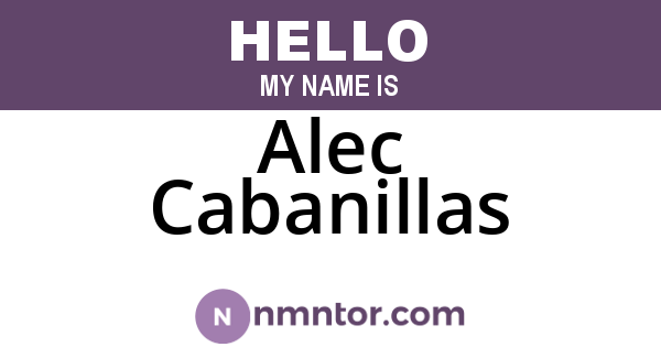 Alec Cabanillas