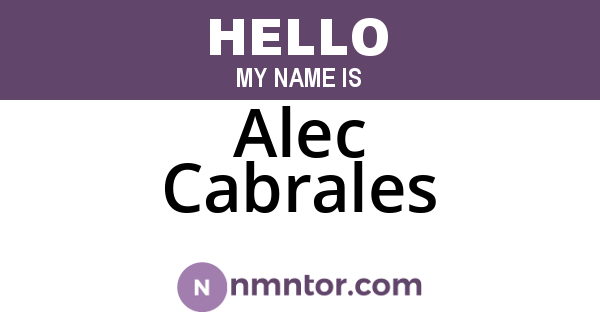Alec Cabrales