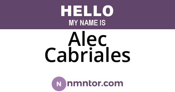 Alec Cabriales