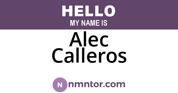 Alec Calleros