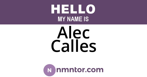 Alec Calles