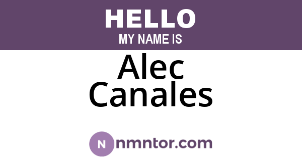Alec Canales