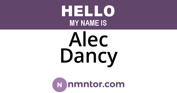 Alec Dancy